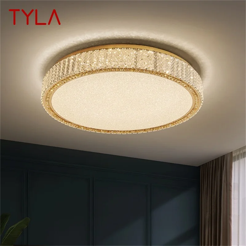 

TYLA Postmodern Ceiling Lamp LED Luxury Crystal Round Lighting Decorative Fixtures For Living Room Bedroom