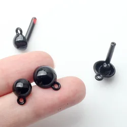 10pcs Black Round Earrings Base Semicircle Alloy Stud Earrings Connectors Diy Earring Settings Handmade Jewelry Making Findings