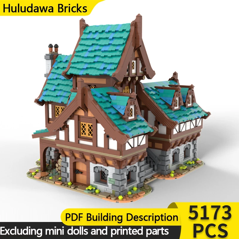 

Medieval Castle Model MOC Building Bricks Ancient City Tavern Modular Technology Children Holiday Gifts Assemble Toys Suit