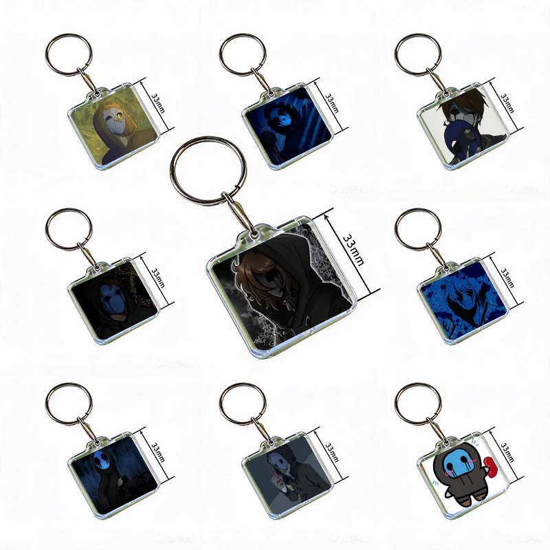 C-Creepypasta Eyeless Jack Acrylic Keychain Handmade Hanging for Clothes Backpack Decoration Accessories Gifts with Friends