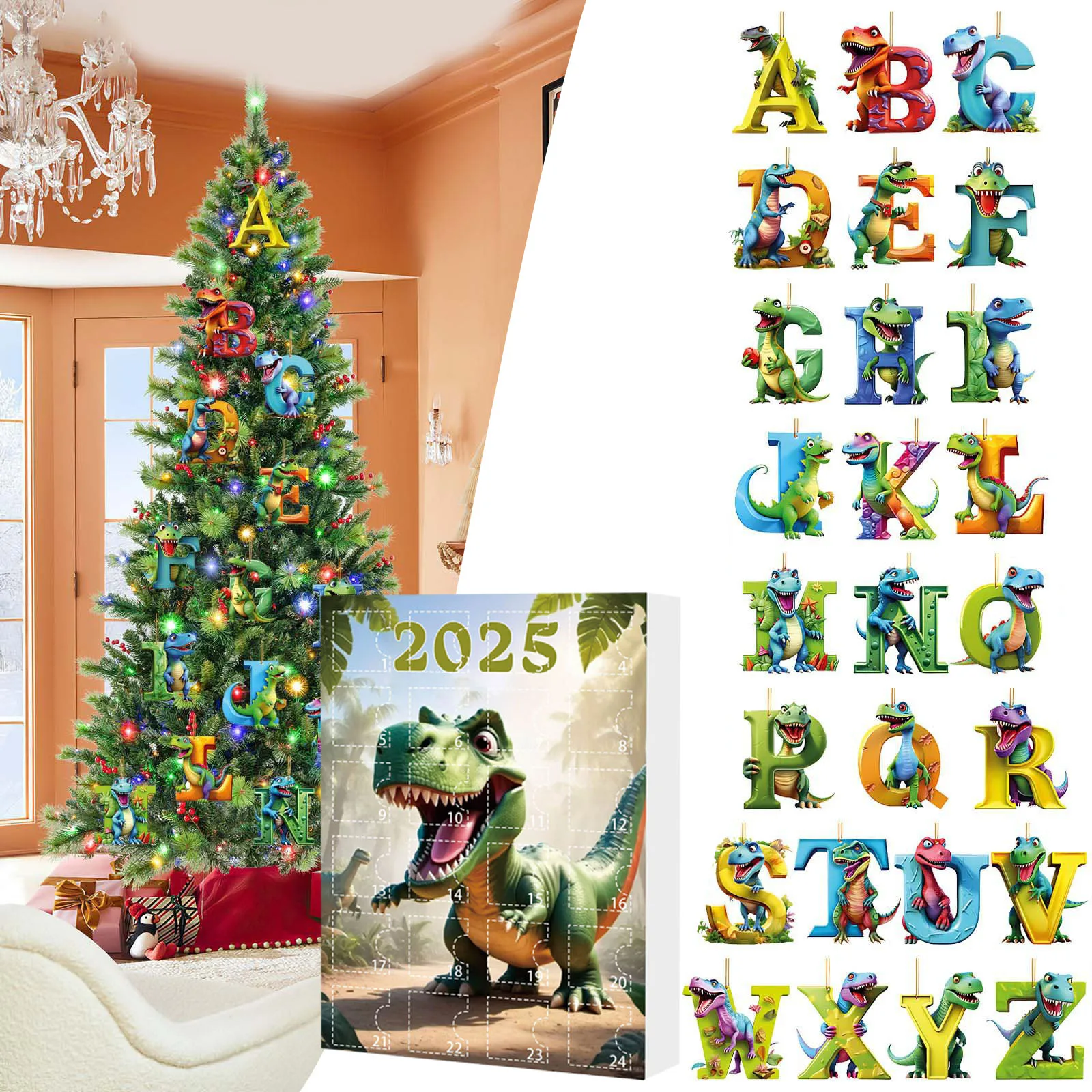 20 secondes minuterie main arbre de noël chien pendentif calendrier de l'avent 24 jours calendrier de compte à rebours de noël pour horloge d'entraînement Portable