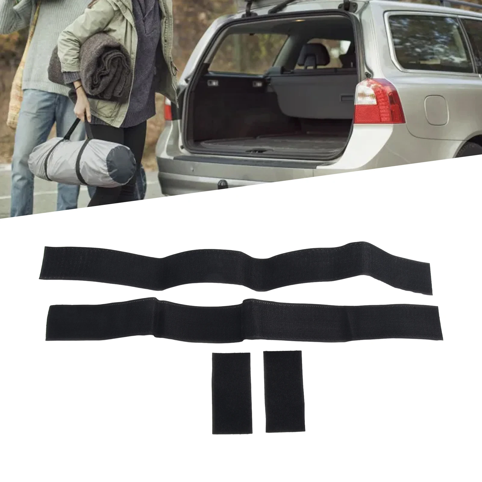 4Pcs Black Brand New High Quality Fixed Belt Fire Extinguisher 60cm Car Fixing Belt Kits Nylon+ ABS Storage Bag