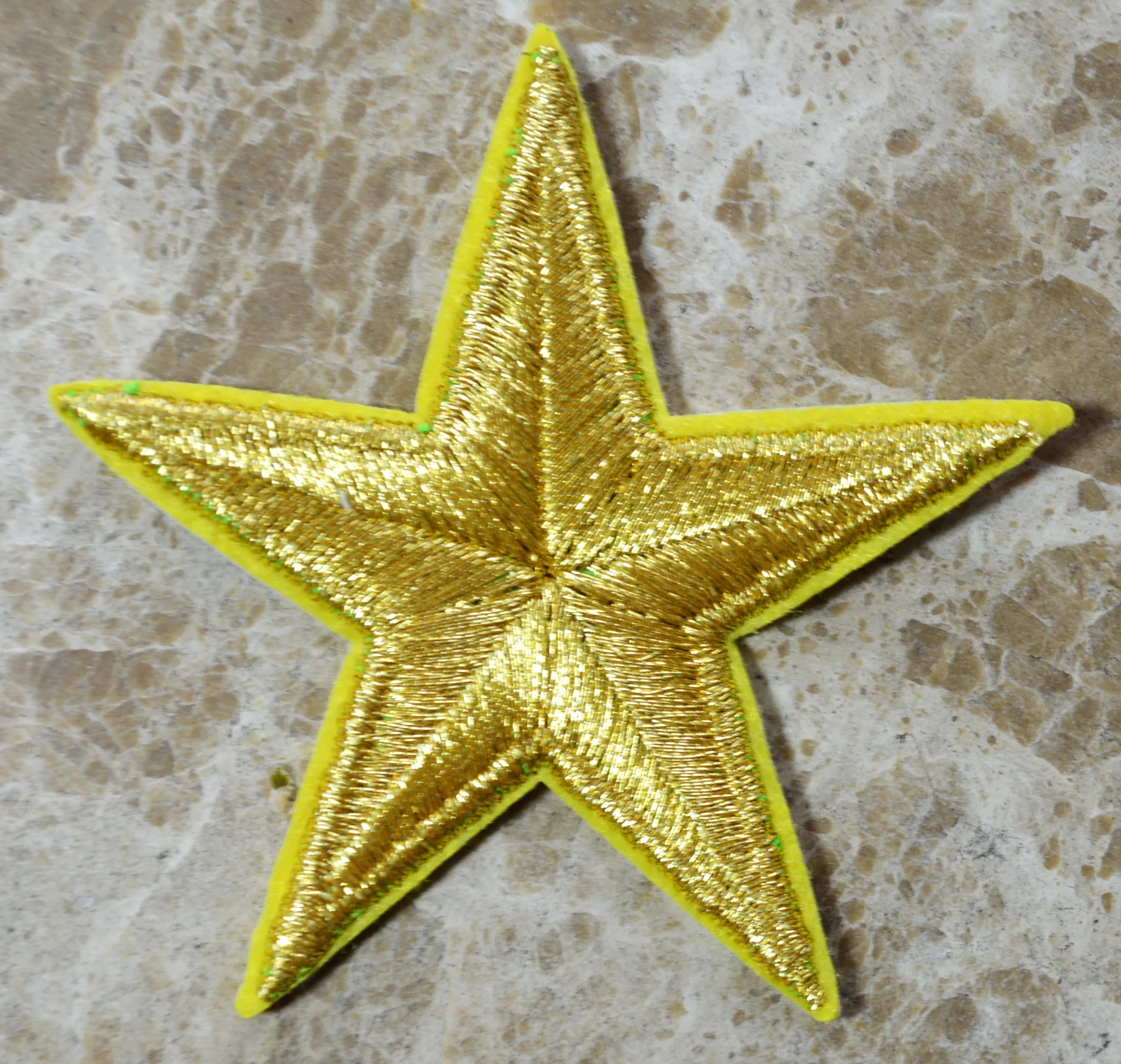 Golden Star Embroidery Sew Iron On Patch Badge Clothes Applique Bag Fabric (≈  6.1 cm)