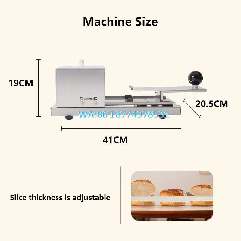 Wmwmnu Commercial Manual Bread Slicer Stainless Steel Bagel Burger Cutter Hamburger Bread Cutting Portable Bread