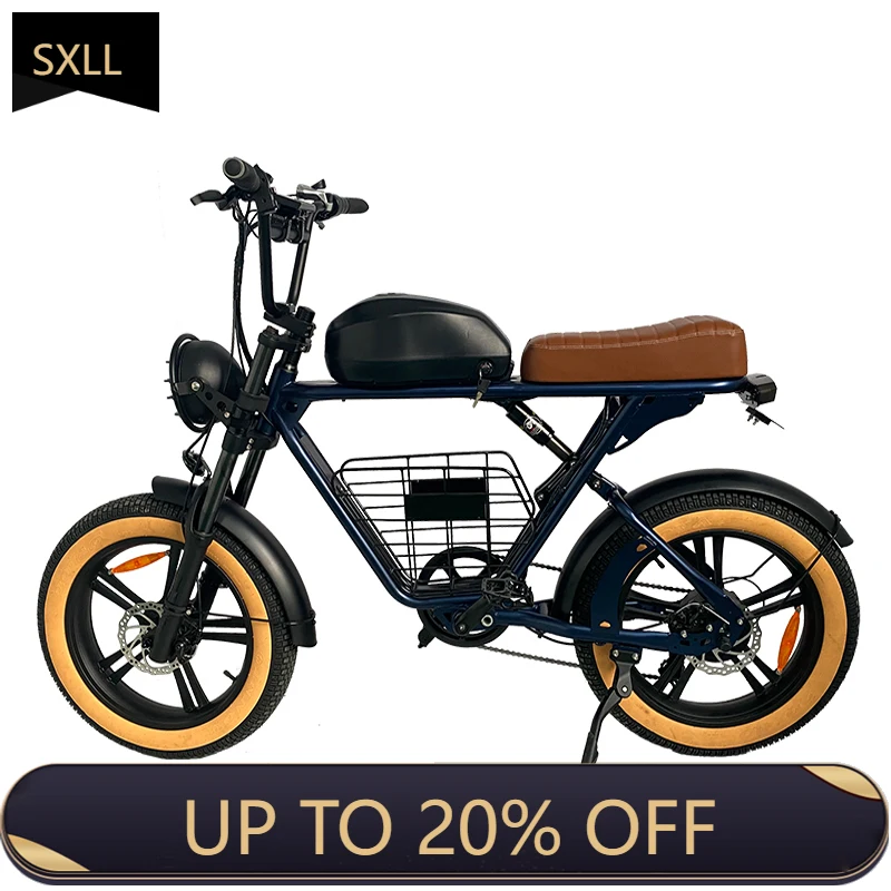 

SXLL 1000 Вт 48 В горный электромобиль с двойной батареей, электрический велосипед для взрослых с толстыми шинами