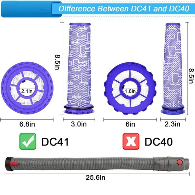 Für dyson dc41, dc65 & up13 up20 tierische serie staubsauger filter schlauch teile zubehör 0086-01 & 1303652-01
