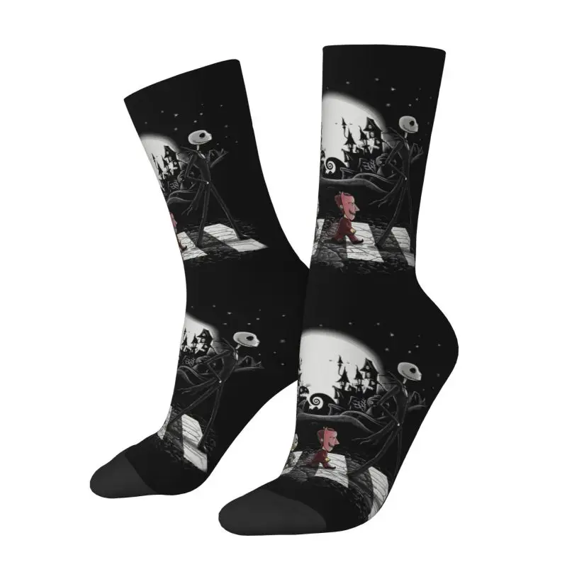 Halloween Cartoon Skull Jack Dress Socks for Men Women Warm Fashion Tim Burton Christmas Horror Movie Crew Socks