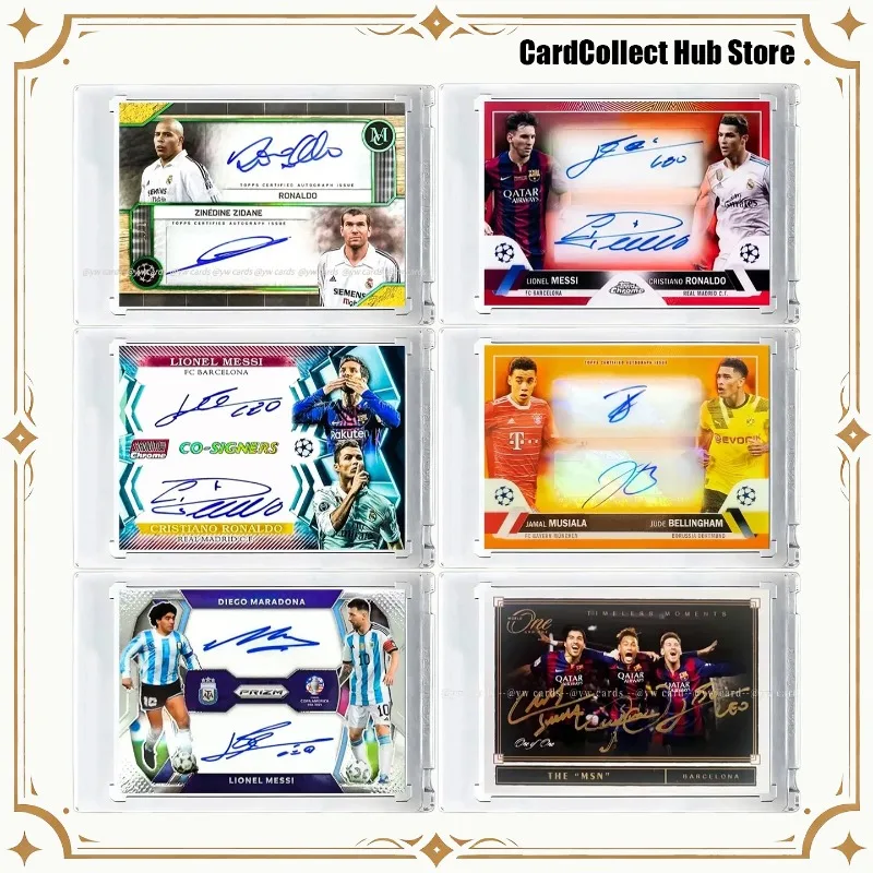 Tarjetas Coleccionables de Fútbol Hechas a Mano con Lámina Dorada 1/1, Número de Serie, de Messi, Ronaldo, Mbappé y Beckham, para Aficionados al Fútbol