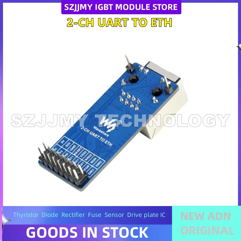 Dual channel UART/TTL to Ethernet expansion board, network serial port transparent transmission module, Raspberry Pi