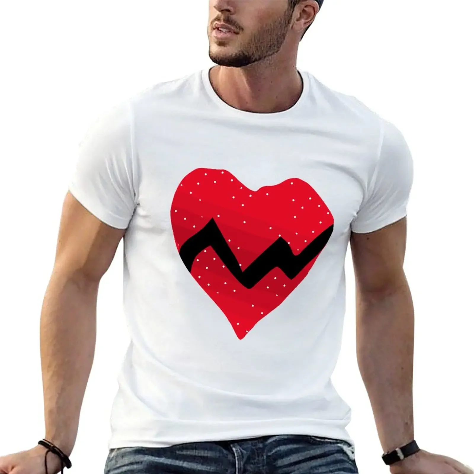 Kanye West 808s & Heartbreaks Heart T-Shirt vintage t shirts clothes T-shirts for men cotton