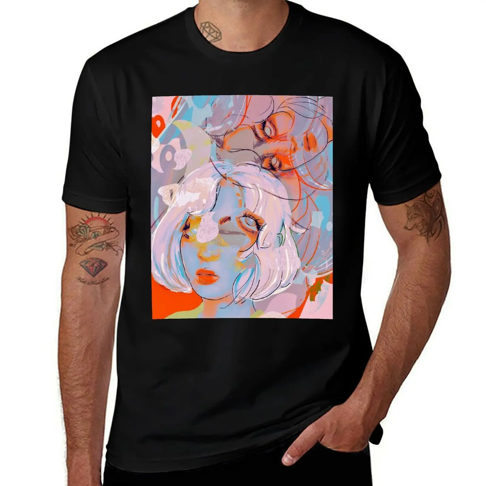 Pink Portrait Collage T-Shirt funny costumes custom t-shirts hippie clothes t shirts men
