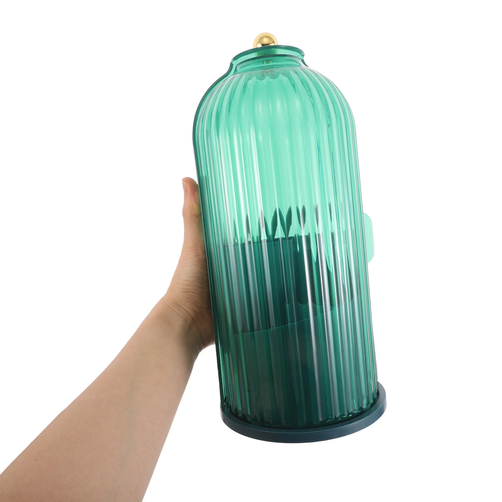 

Makeup Brush Organizer Rack with Lid 360 Rotating Base Brush Container for Desk Vanity Storage Beauty Tools Accessories