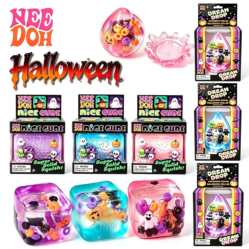 Needoh Halloween Limited Edition Maltose Super Solid Squish Set Nice Cube Dream Drop Portable Squeeze Toy Stress Relief ADHD Toy