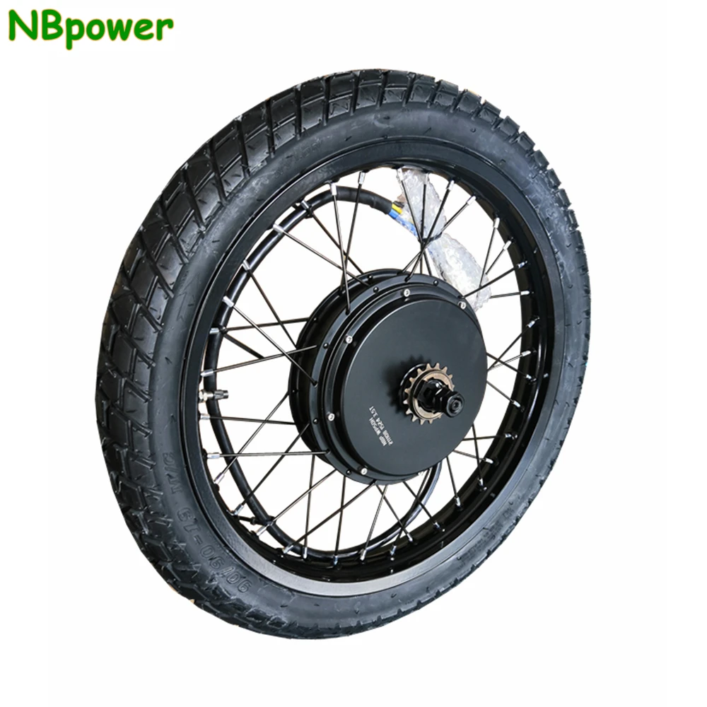 NBpower QS205 V3 50H 72v 5000W 3.5T/5T Rear Hub Motor Wheel 150mm Dropout 17/18/19/21inch Motorcycle rim for electric moped