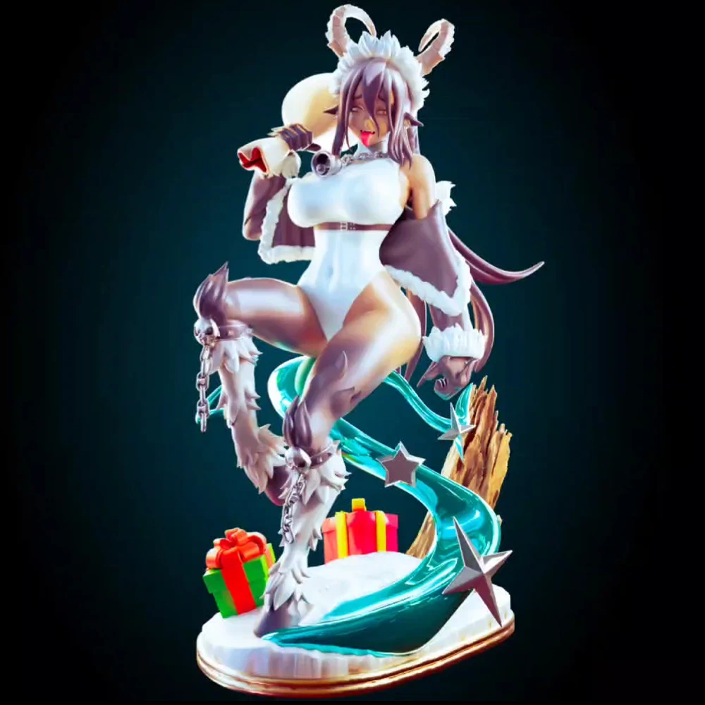 1:24 Christmas Krampus Monster Girl NSFW 3d Print Resin Toy Kit Gk Unpainted Figurine  Diy Unassembled Statue Figures Model Toys