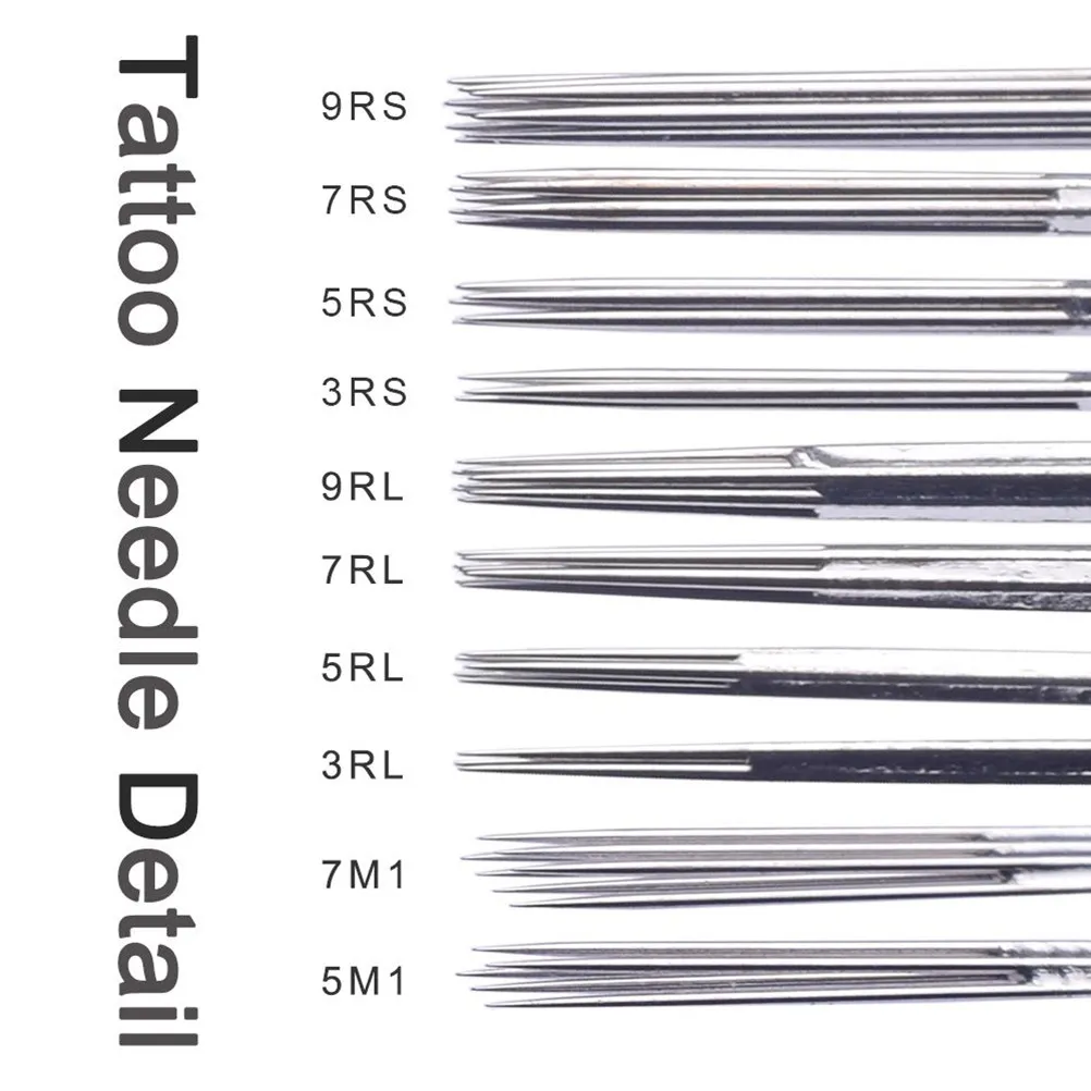 

100Pcs Professional Tattoo Needles Stainless Steel Disposable Mixed Needle Kit Machine Use 3rl 5rl 9rl 5rs 7rs