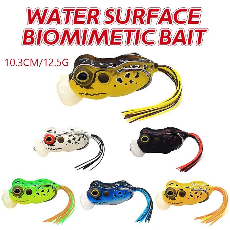 Surface System Bionic Lure 10.3cm/12.5g Big Mouth Thunder Frog Imitation Fish Bait Lua Soft Bait