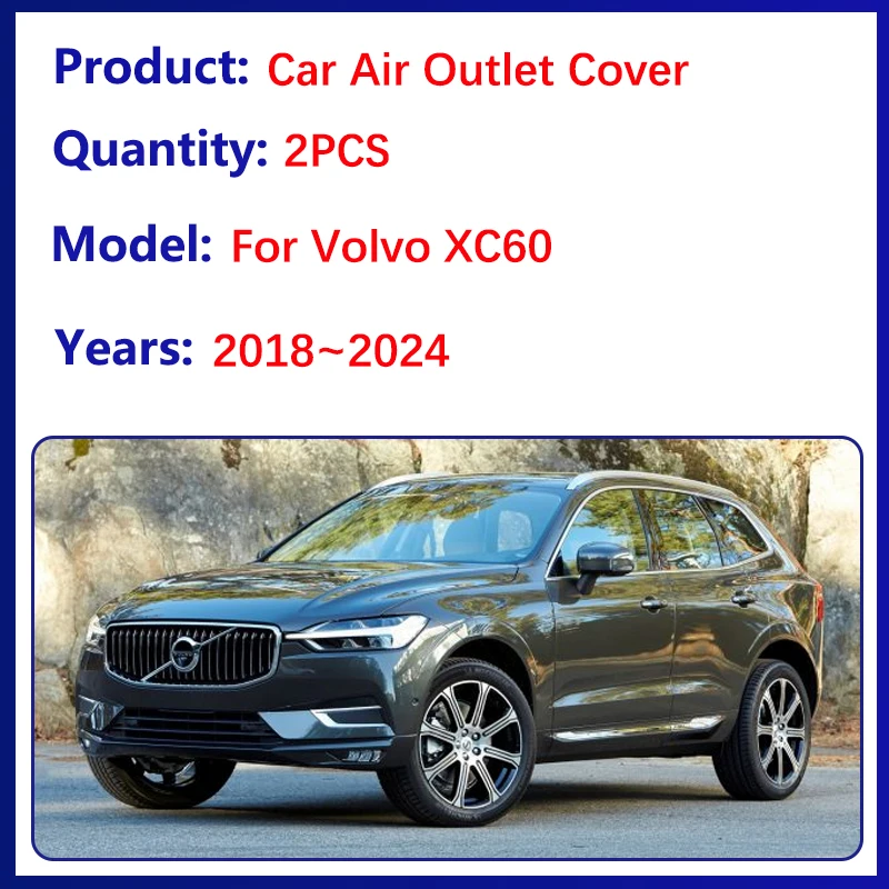 For Volvo XC60 2023 Accessories 2018~2024 2023 2022 2021 2020 2x Car Air Outlet Cover Under Seat Dust Protect Decoration Sticker