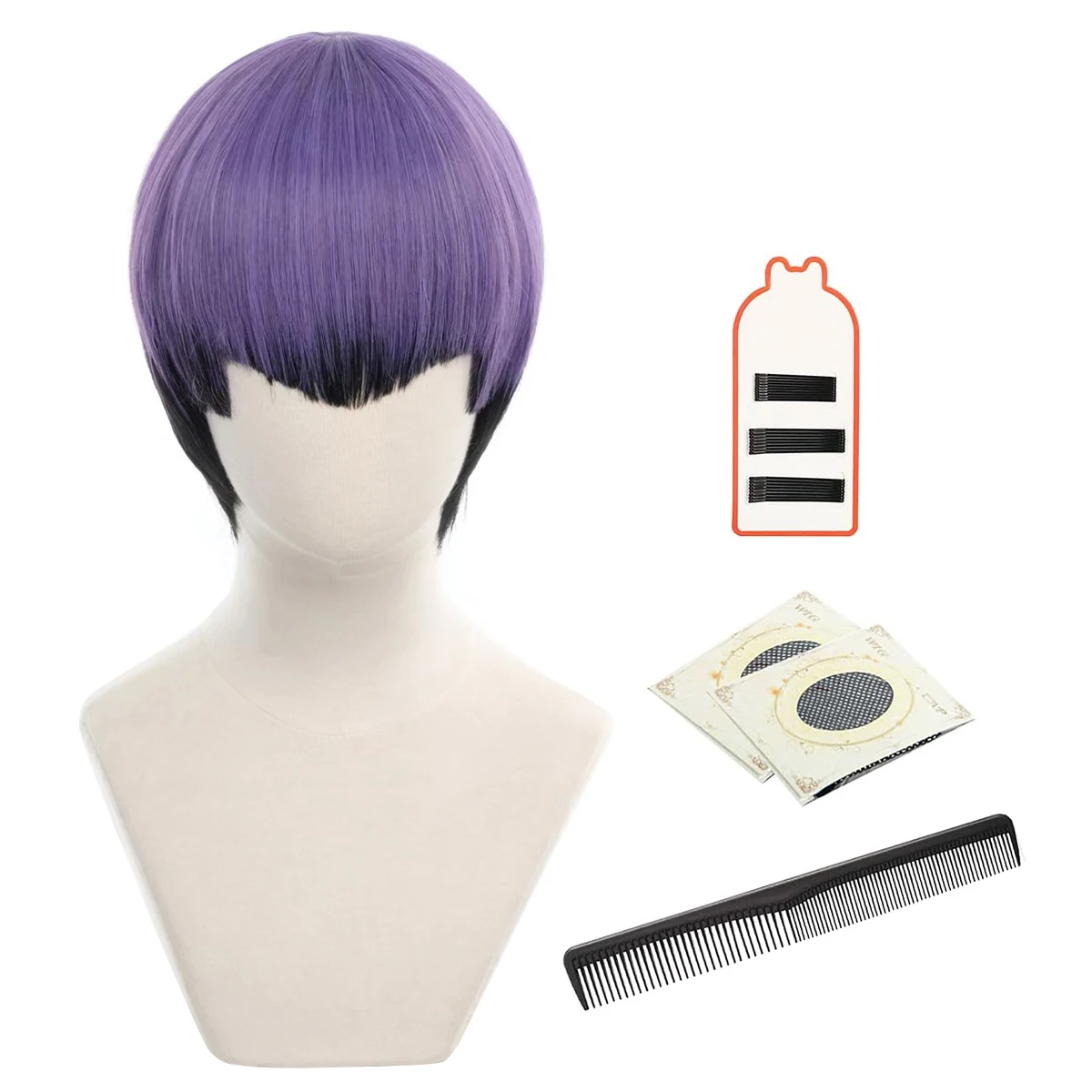 HOLOUN Kaiju No. 8 Anime Hoshina Soshiro Cosplay Wig Rose Net Synthetic Fiber Adjustable Size Heat Resistant Cap Comb Halloween