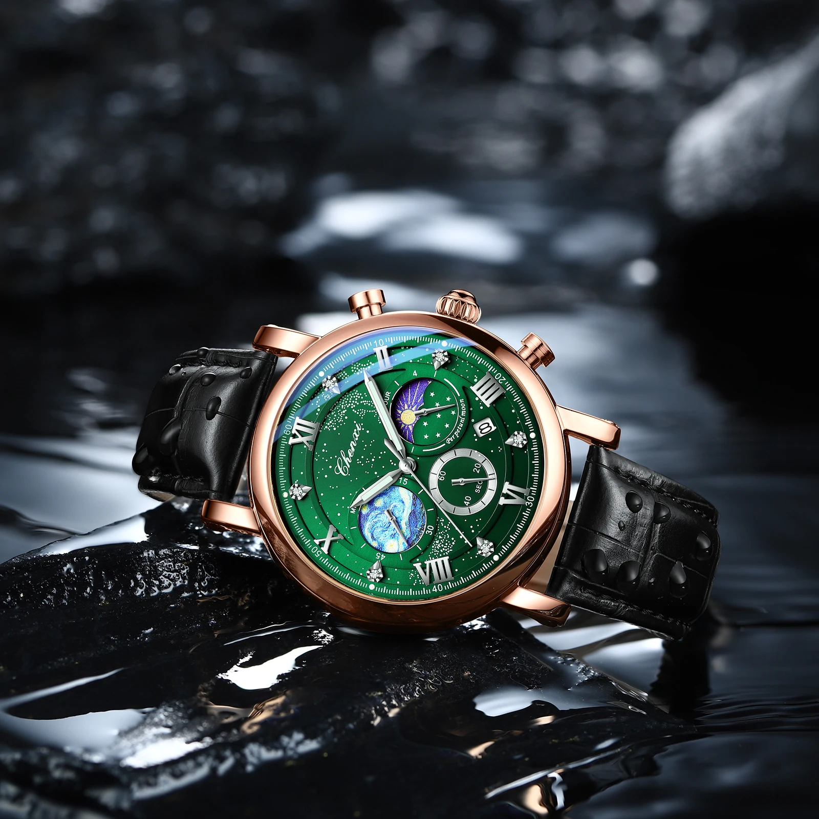 

Chenxi 972 Top Brand Quartz Watch for Men Luxury Watches Moon Phase waterproof Mens watches Chronograph Wrist Watches For men