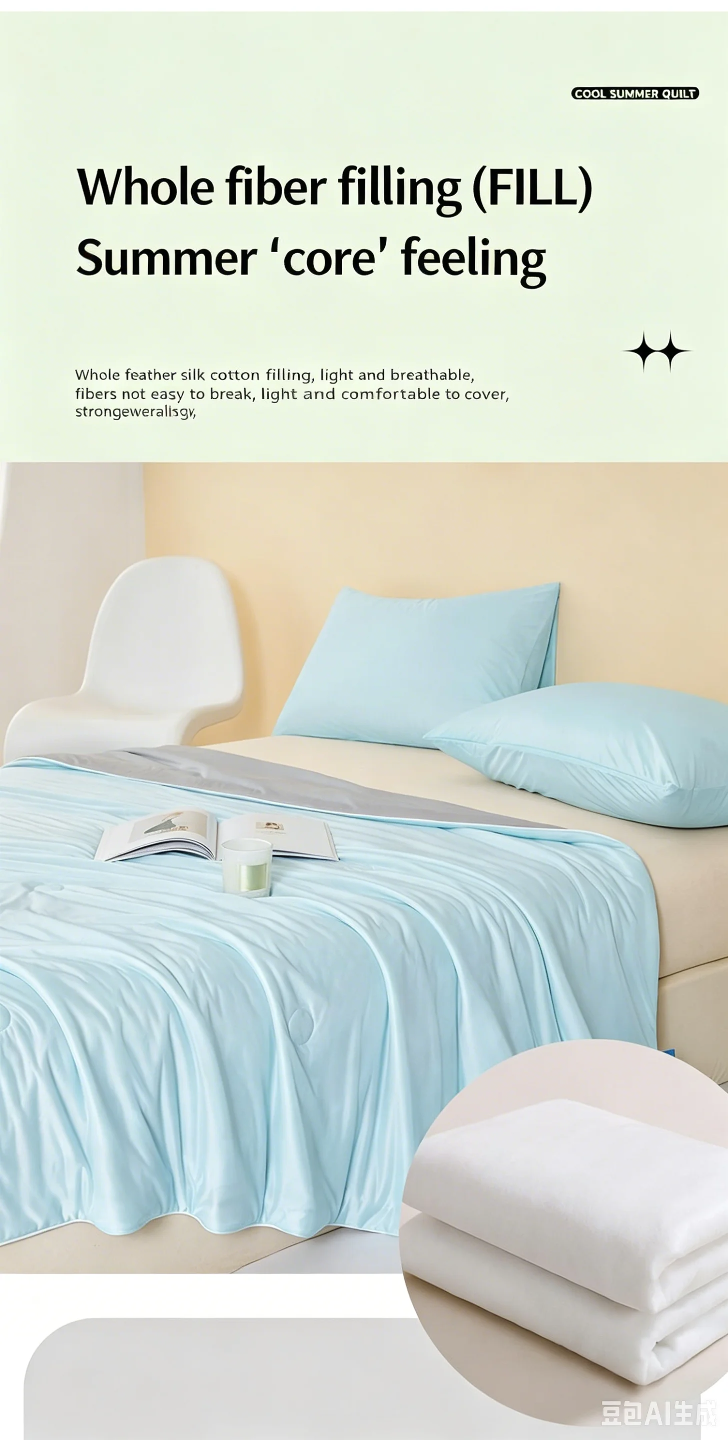 Class A Ice Silk Summer Cooling Quilt, Thin Air-conditioning Quilt Core