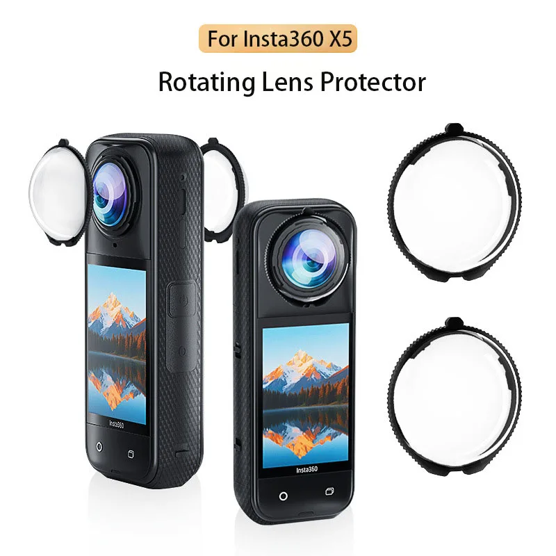 Защитные ограждения для объектива Insta360 X5, вращающаяся защита от царапин, высококачественная защитная крышка для объектива для Insta360 X5, аксессуары для защиты