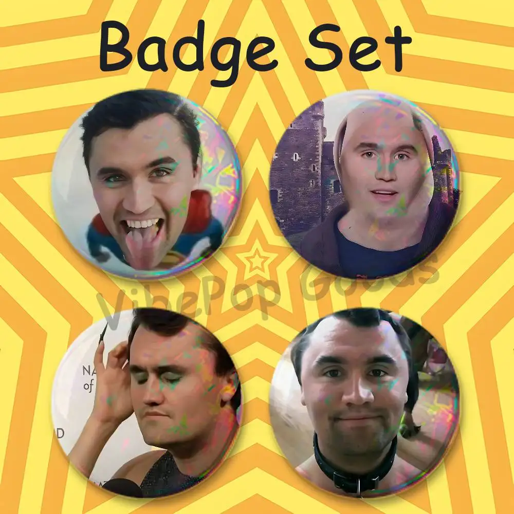 C-CharlieS K-KirkS Meme Creative Quirky Mini Pill Badges 25mm Micro Button Pins Fan-made Merch  Gift for Friends