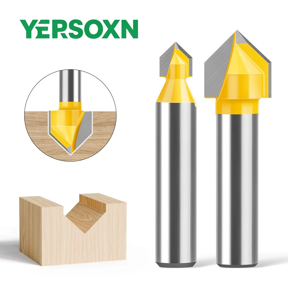 1PC 8mm Shank 90 Degree V Groove Router Bit V Type Slotting 