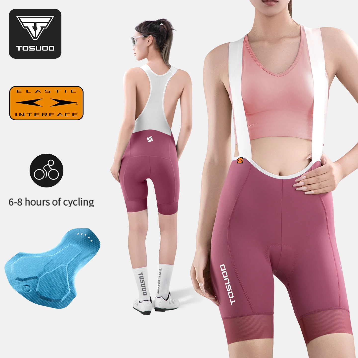 

TOSUOD Cycling Bib Shorts Woman Cycling Shorts Outdoor Professional Riding Road Bike Shorts High Elasticity Breathable Clothing