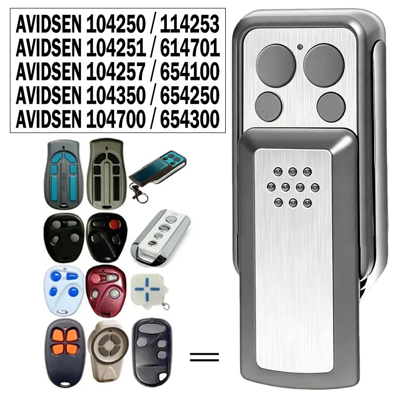 AVIDSEN 114253 104257 104700 104350 104251 614701 654100 654250 654300 Garage Gate Electric Remote Control Transmitter 433.92MHz