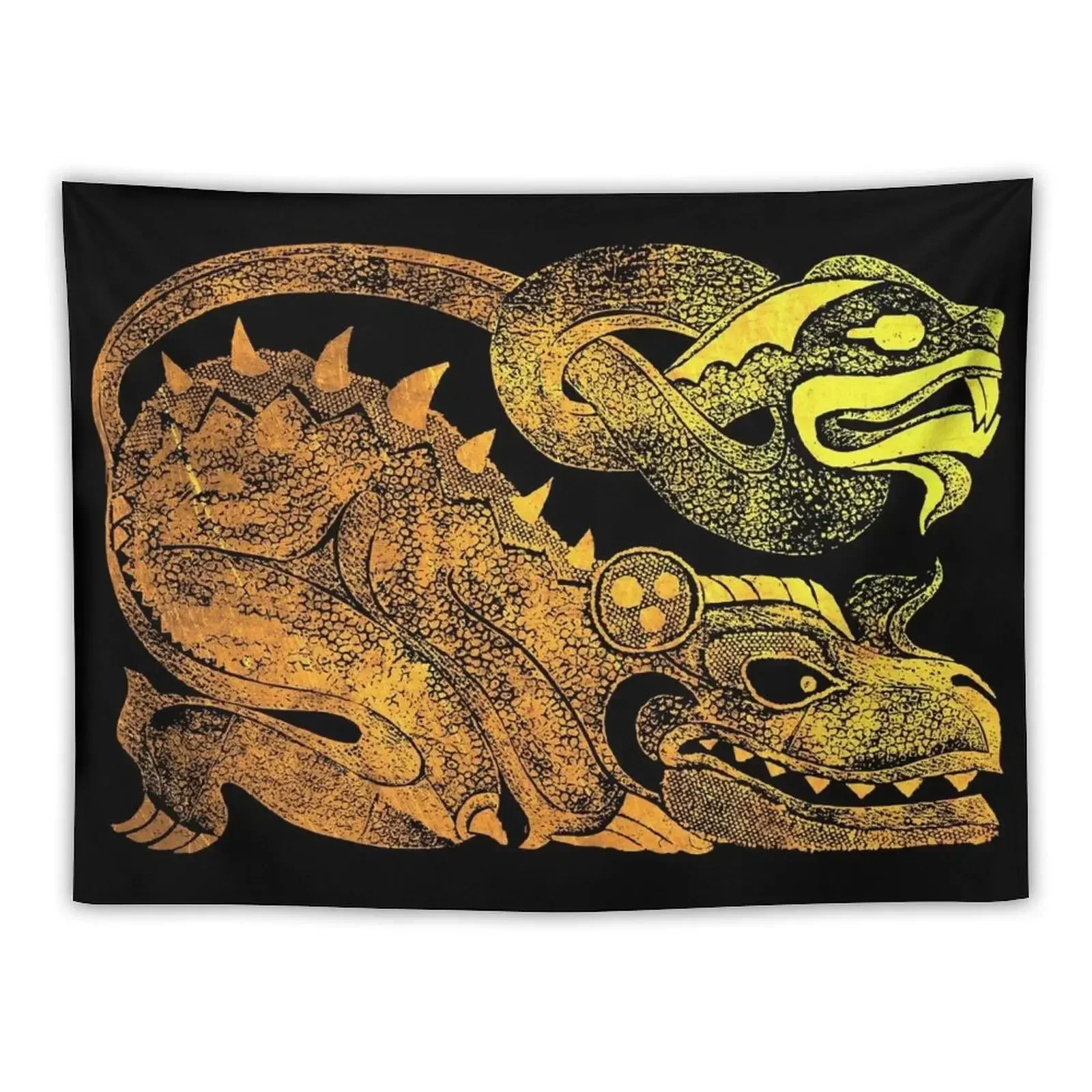 

Golden two-headed dragon Tapestry Room Decor Room Decoration Korean Style Kawaii Room Decor Carpet On The Wall Tapestry