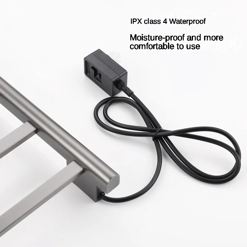 Gun Gray Foldable Electric Towel Rack Bathroom Storage Rack Bathroom Towel Rack Heating Drying Constant Temperature Wall Hanging