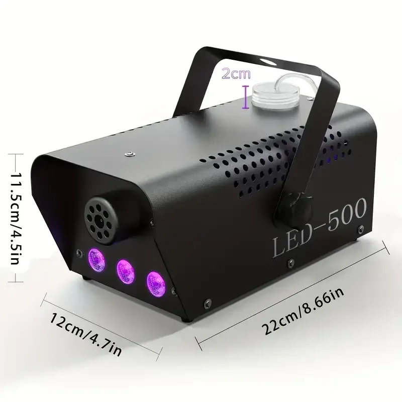 ديسكو آلة لصنع الدخان الملونة 500 واط LED عن بعد مبيد القاذف Dj عيد الميلاد حفل زفاف المرحلة تأثيرات ضوئية آلة الضباب