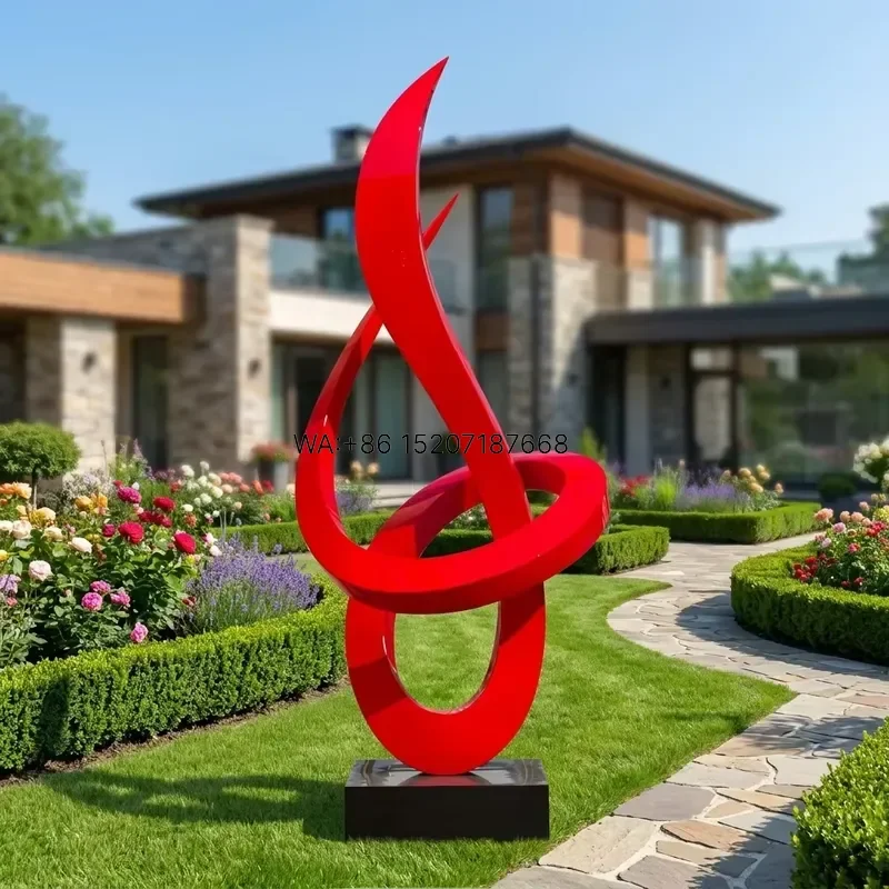 Wmwmnu for Popular Modern Outdoor Garden Design Abstract Growth Art Stainless Steel Sculpture