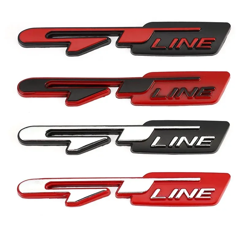 

3D GT line Car Logo Fender Rear Trunk body Emblem Badge sticker For Peugeot Kia K9 Forte Ceed Cerato RIO K3 K5 Accessories