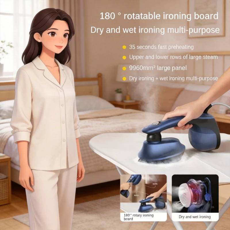 

Portable Handheld Electric Steam Iron Compact Household Flat Clothes Wrinkle Removal Ironing Machine