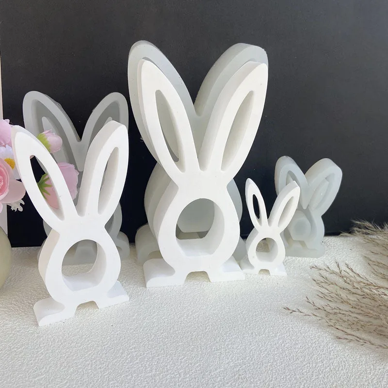 Easter Rabbit Candle Silicone Mold Aromatherapy Plaster Candle Resin Mold Easter Rabbit Love Aromatherapy Candle Making Supplies