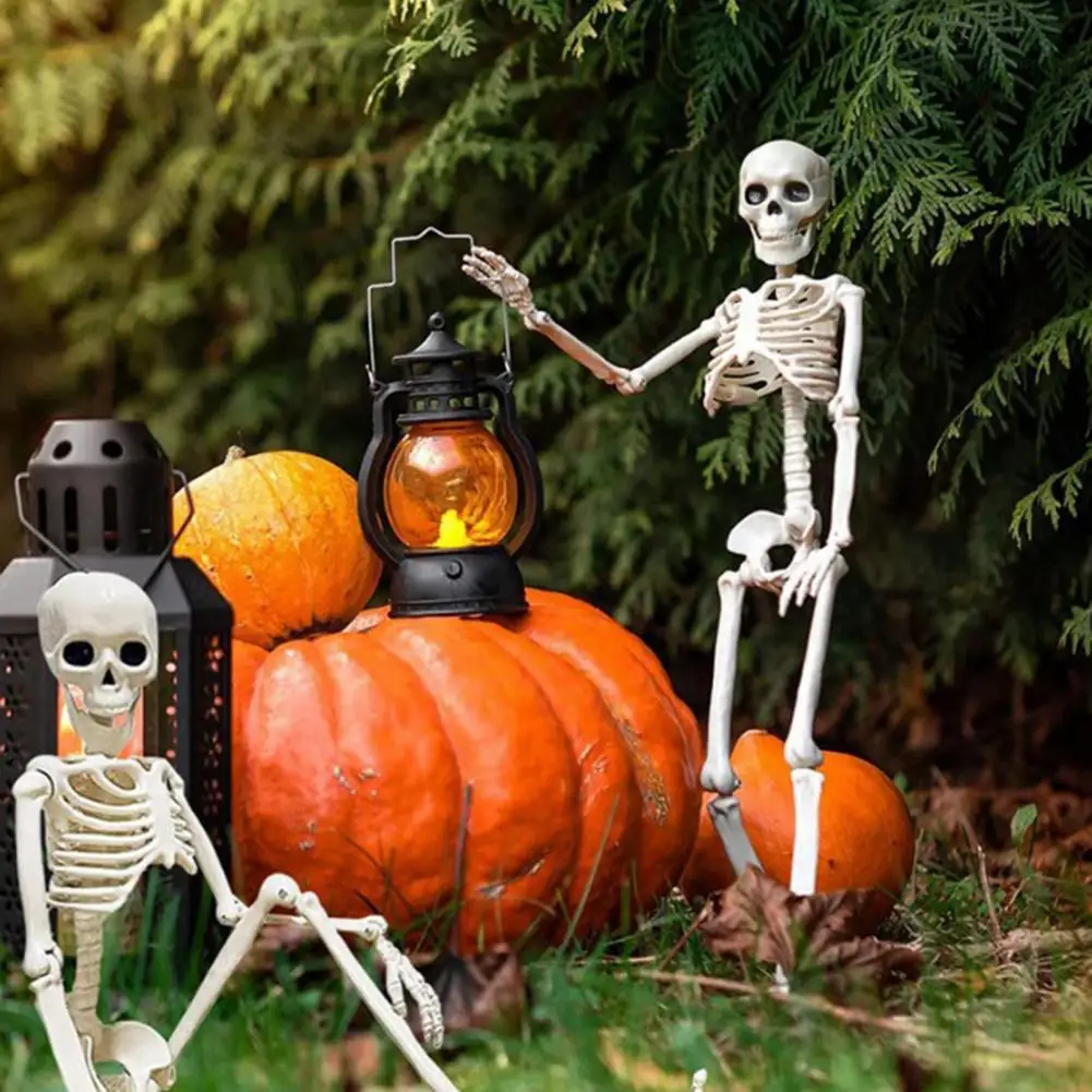 

Indoor Outdoor Skeleton Decor Realistic Full Body Posable Skeleton Figure for Halloween Party Decorations Haunted House Supplies