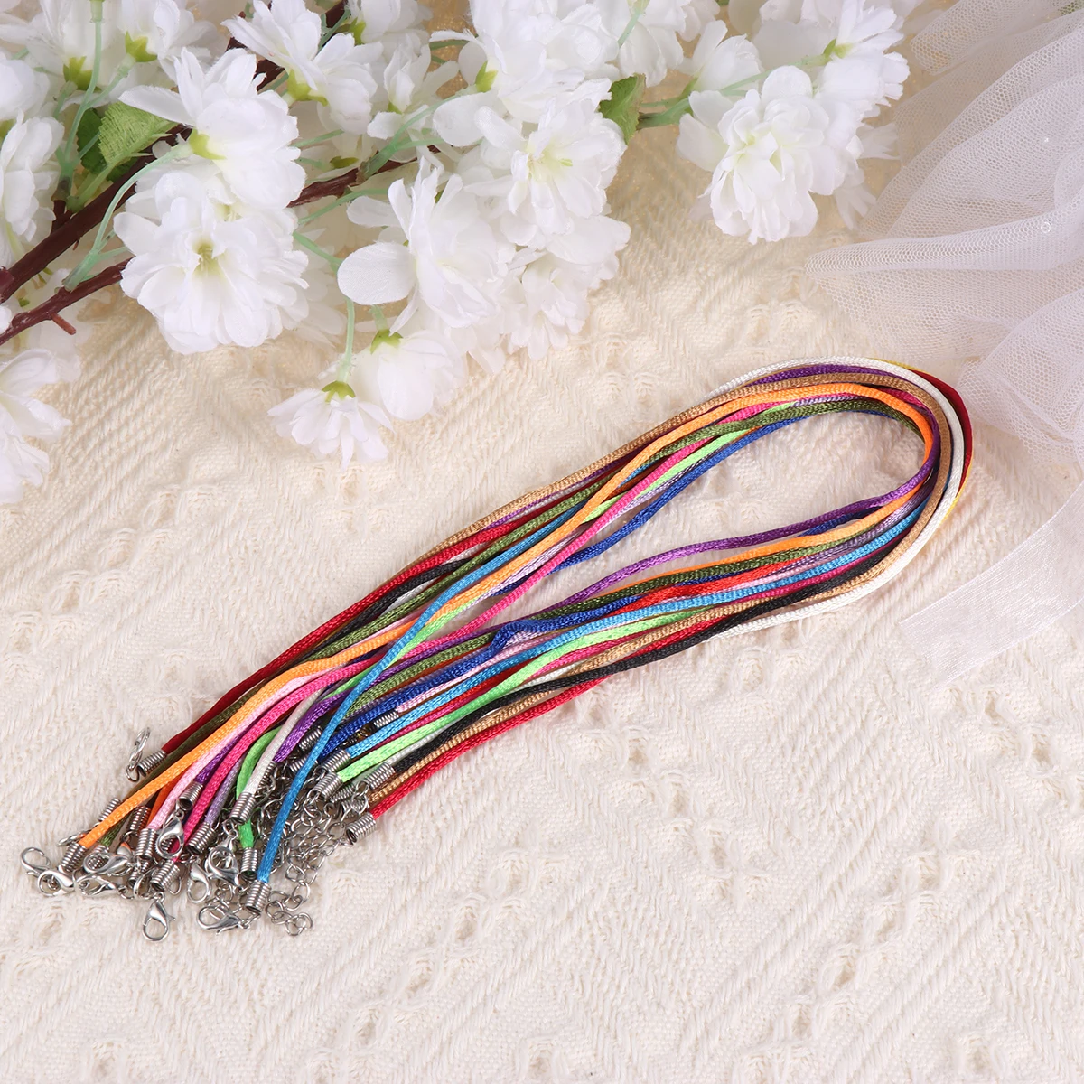 

100pcs Necklace Cord High Quality Soft DIY Jewelry Making Beading Cord Multi Purpose Craft Bracelet Anklet Necklace Gift