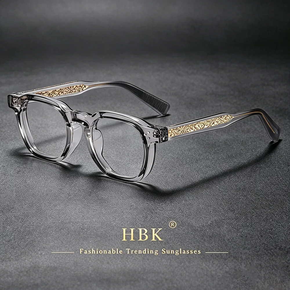 HBK  Square Flat Light Glasses for Men Women Retro TR Frame Eyeglass High-Quality Eyewear Minimalist Match Ideal Gifts