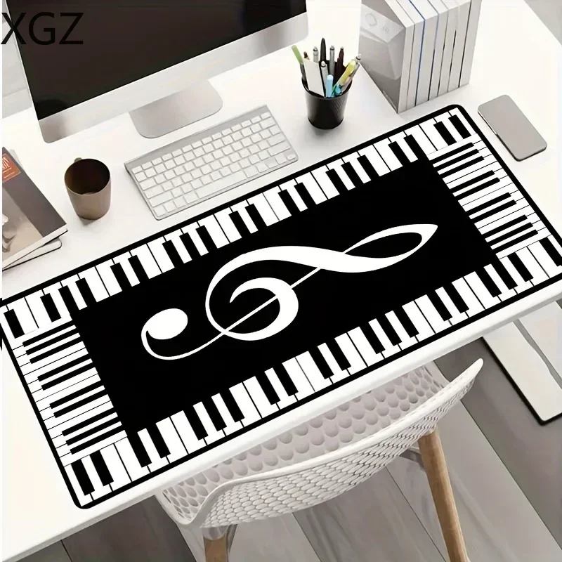 Black White Piano Keyboard Mouse pad Music Note Design Desk Mat Non-Slip Washable Rubber Mause Pads Gaming Office Decor carpet