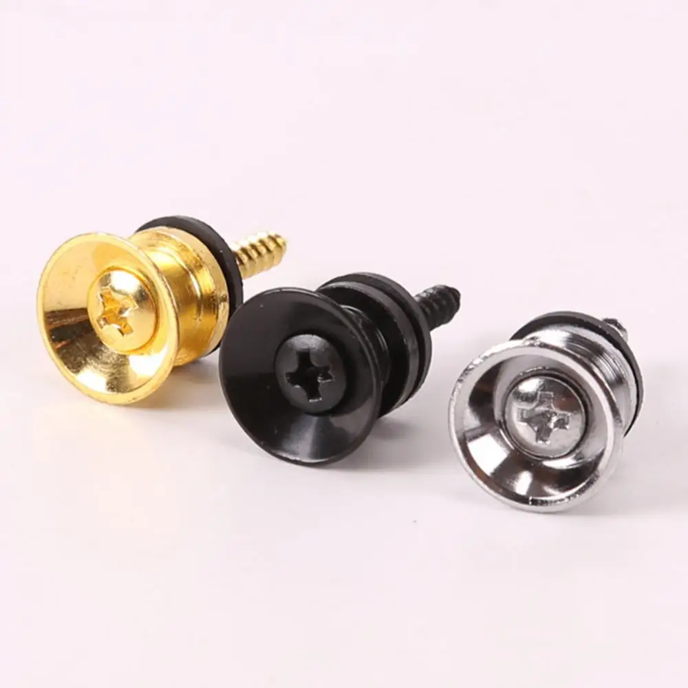 Replacement Guitar Strap Locks Parts Chrome Belt Lock Buttons Buckle Guitar Accessories Gold Silver Black Color