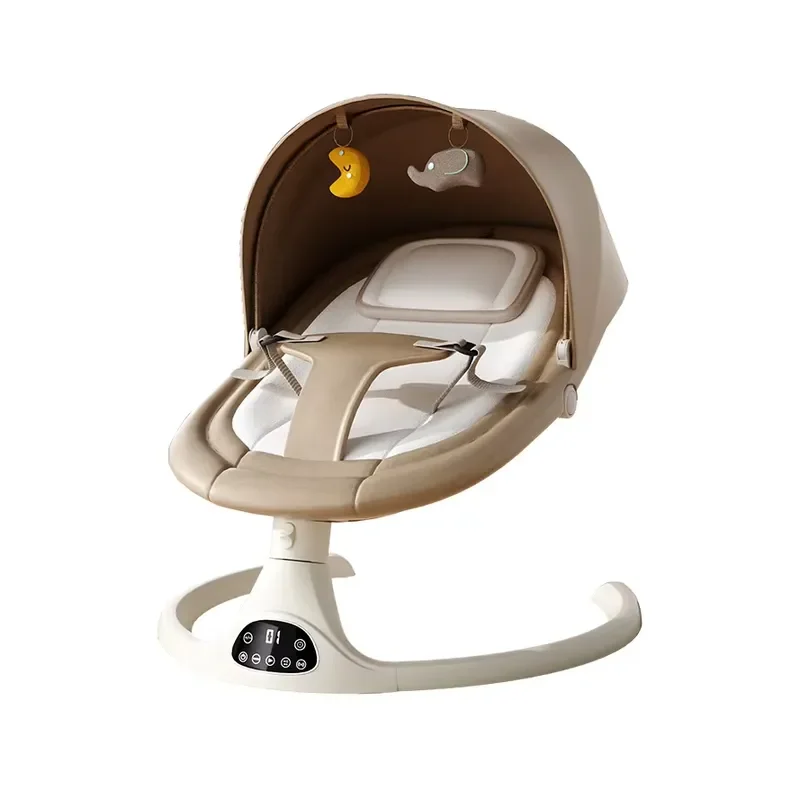 for  Baby Electric Rocking Chair Cradle Bed Newborn Sleep Soothing Music  Control with Mosquito Net Metal Cartoon Design