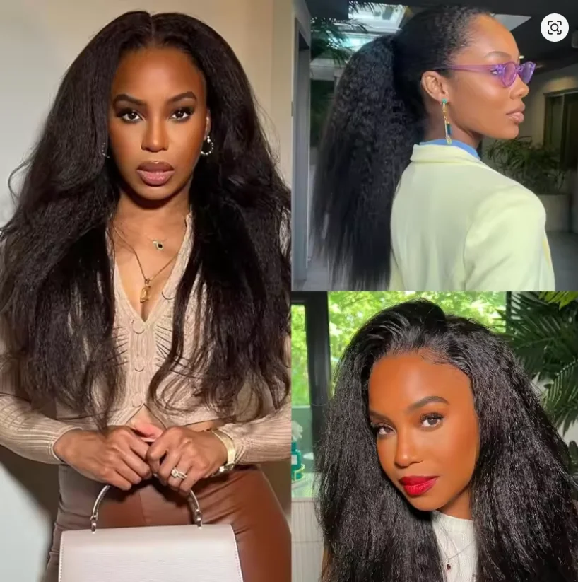 

Накладные волосы для плетения крючком Kinky Straight Feather: бесшовные, предварительно разделенные, невидимые, из натуральных человеческих волос, для создания причесок Twist