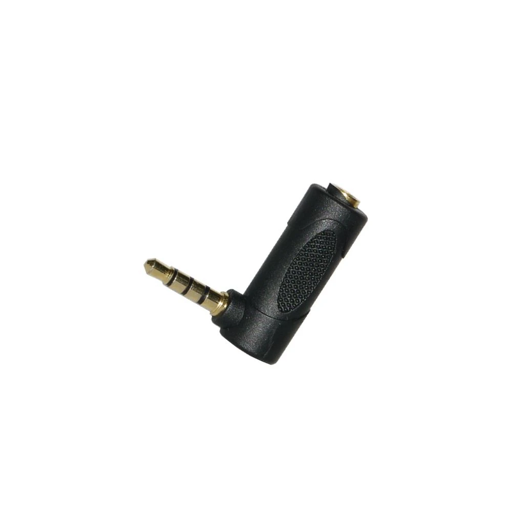 1 pz oro 3.5mm 3 poli Stereo 90 ° rettangolare femmina a 3.5mm 4 poli maschio spina Audio spina adattatore Jack a forma di L