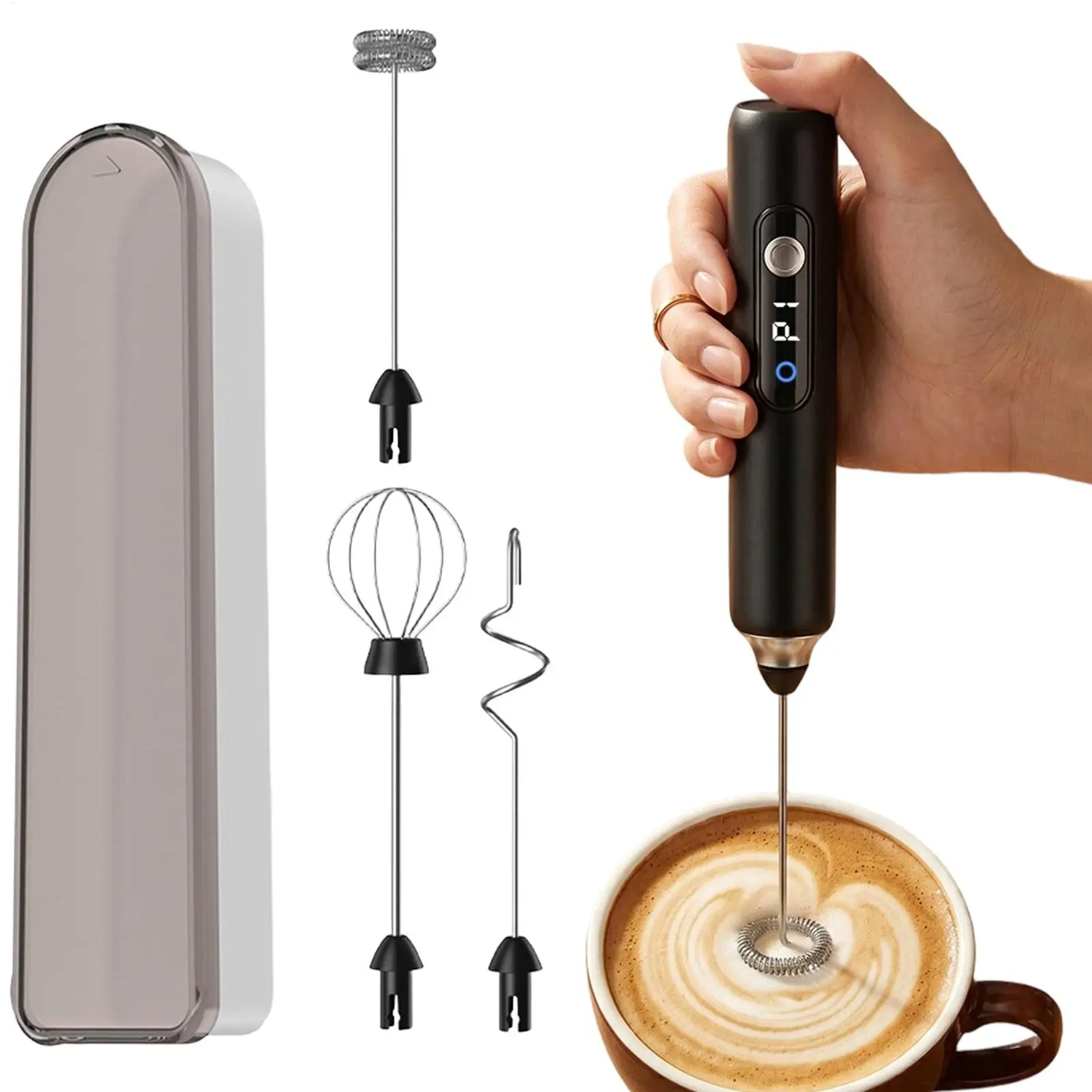 Electric Milk Frother Egg Beater Wireless Type-C Handheld Foam Maker Coffee Whisk Cooking Tools Espresso Tools
