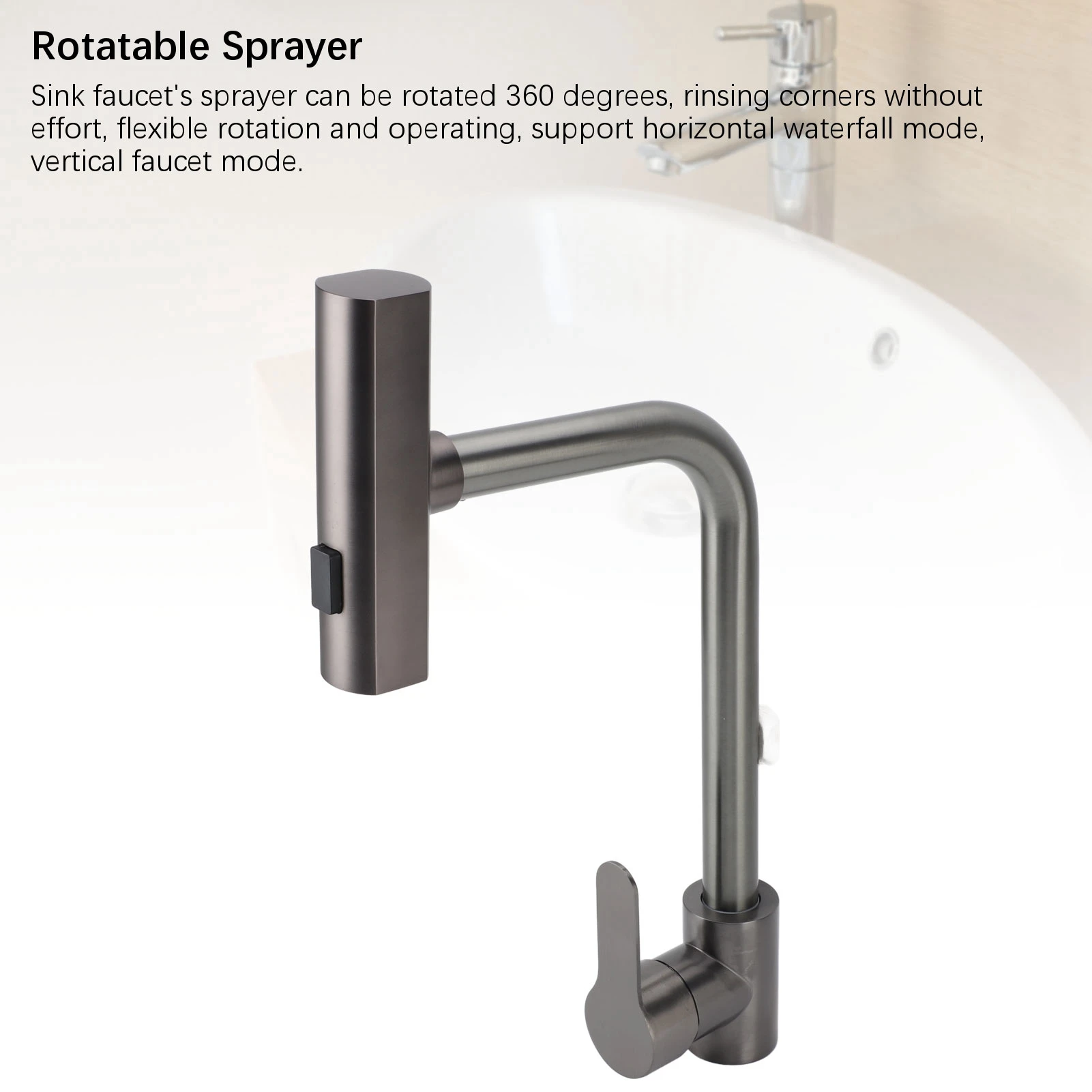 Kitchen Sink Faucet Sink Faucet Rotatable 3 Function Sprayer Single Handle Hot Cold Water Kitchen Faucet for Home