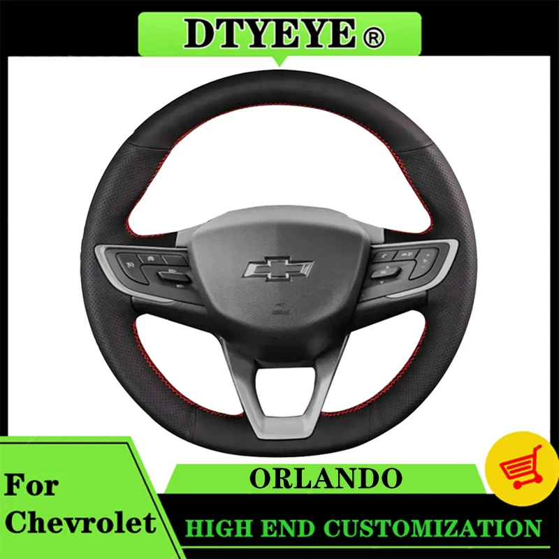 

Customized Car Steering Wheel Cover For Chevrolet ORLANDO Car Accessories Genuine Leather DIY Original Steering Wheel Braid