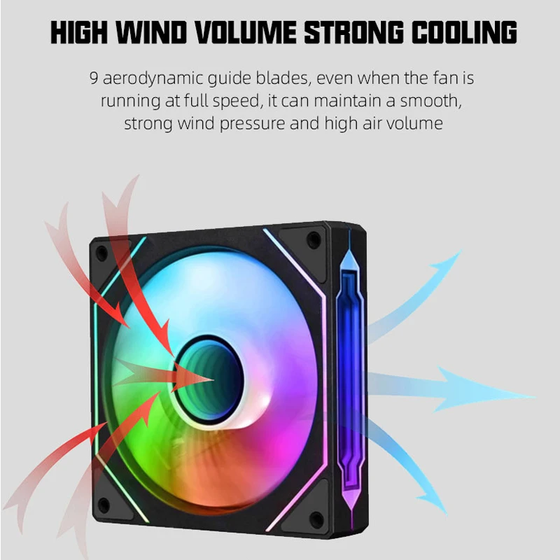 Prism 4Pro ARGB PC Case Fan 120mm Espejo infinito 3PIN Placa base Sincronización de iluminación 4PIN PWM