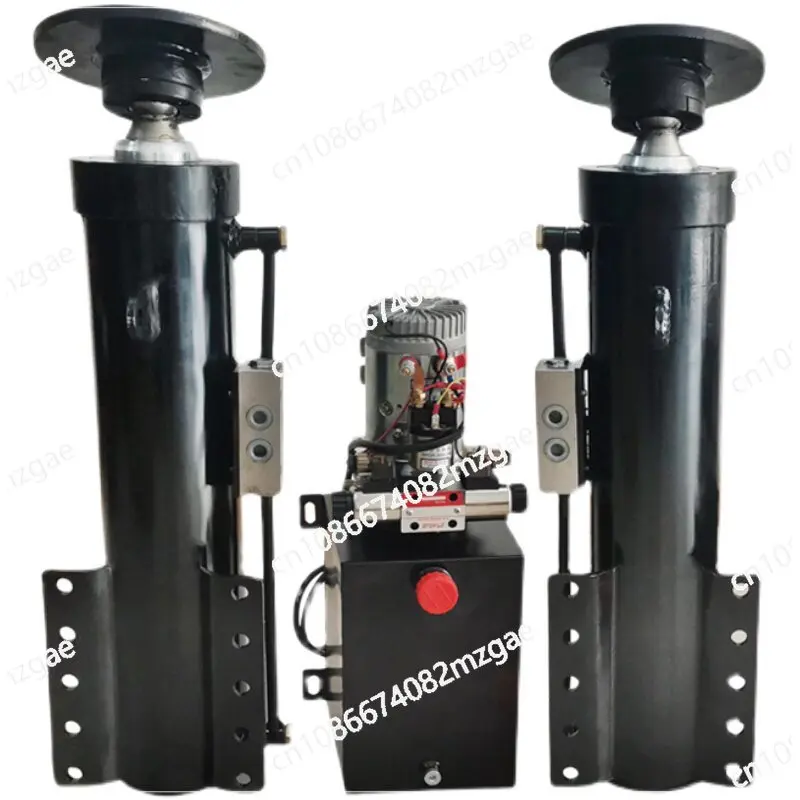 

Semi trailer support legs, lifting electric hydraulic support legs, and throwing platform support devices